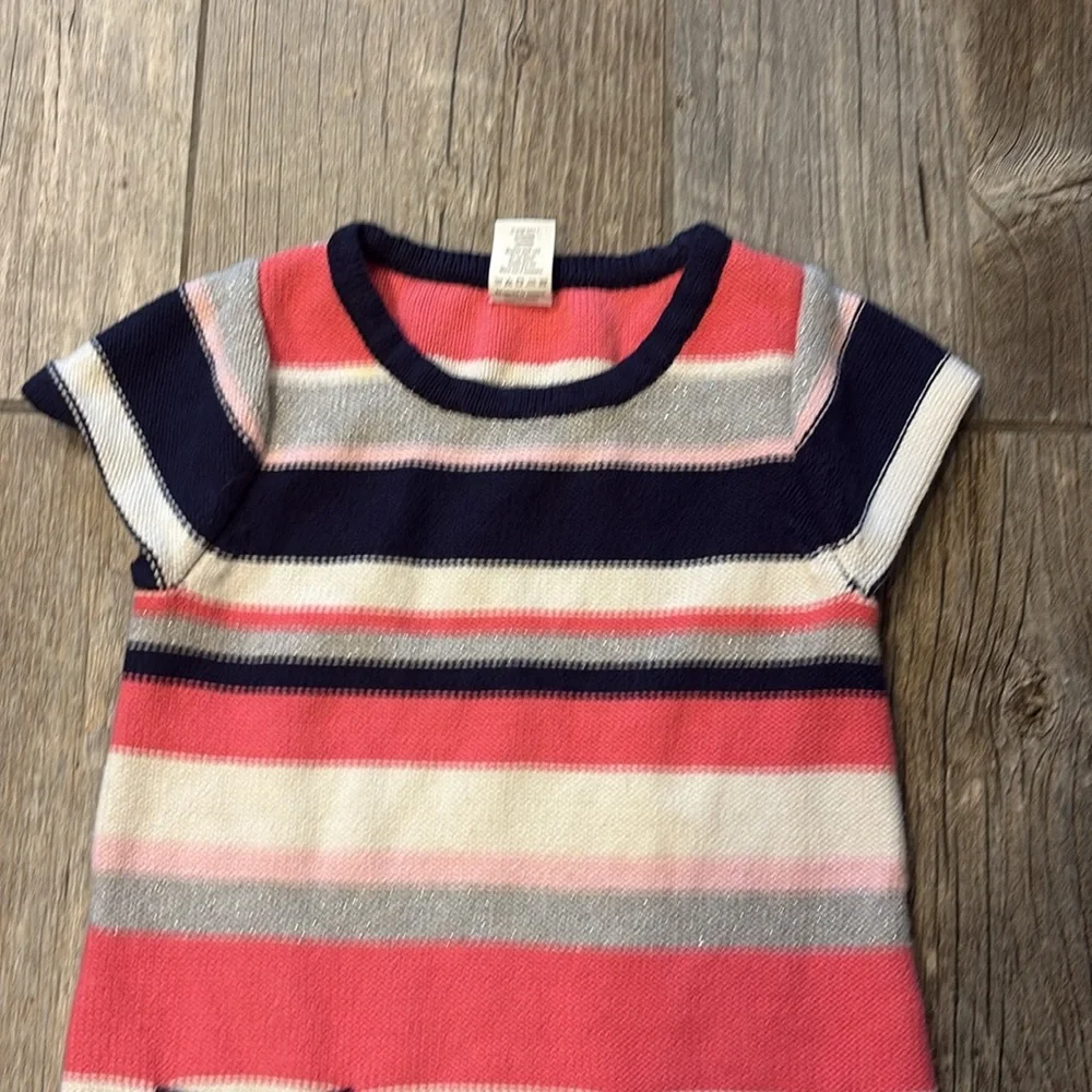 Gymboree Pink and Navy Striped sweater Dress size 6